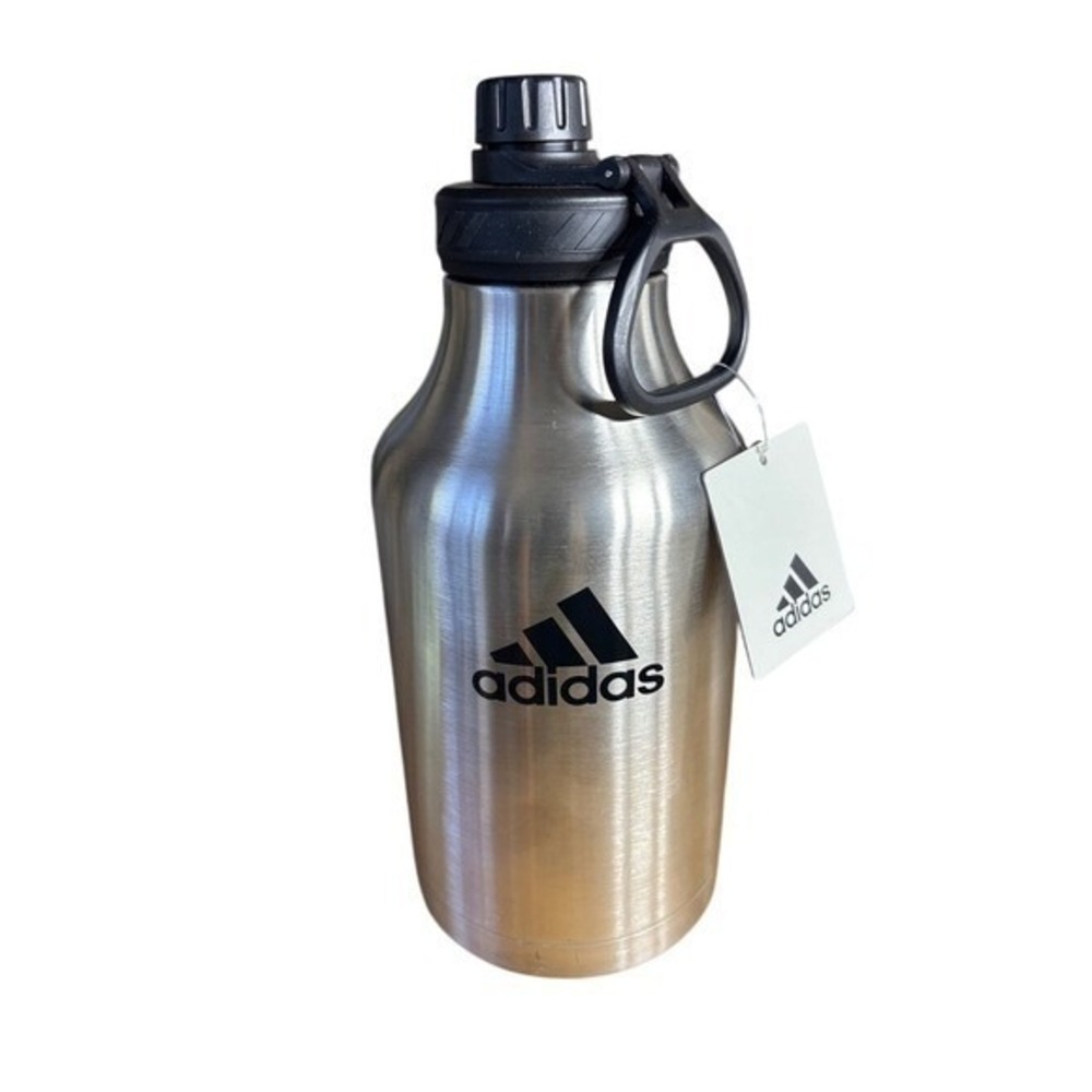 ADIDAS 2L Metal 2-Liter Water Bottle 18/8 Stainless Steel Cold/Hot Beverages NEW